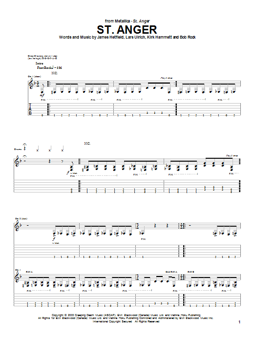 Download Metallica St. Anger Sheet Music and learn how to play Bass Guitar Tab PDF digital score in minutes