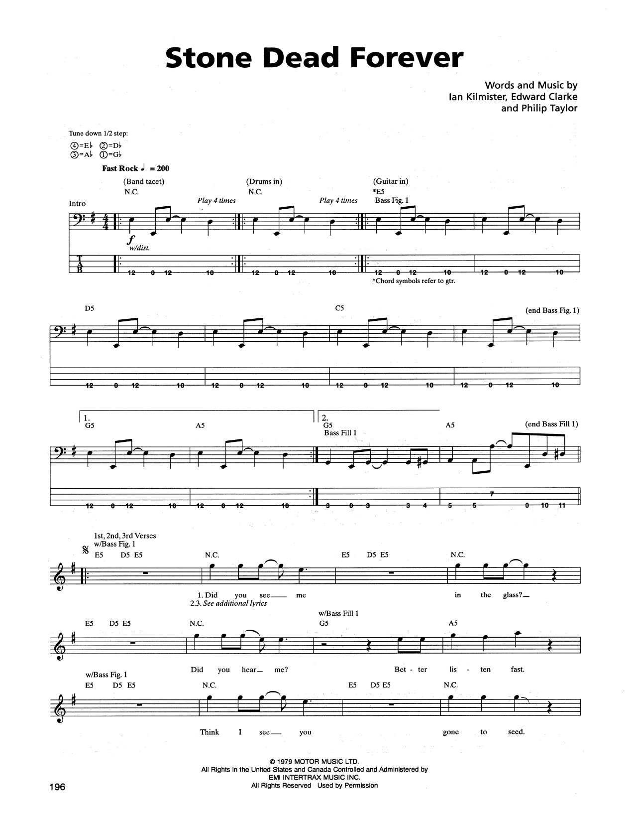 Download Metallica Stone Dead Forever Sheet Music and learn how to play Bass Guitar Tab PDF digital score in minutes