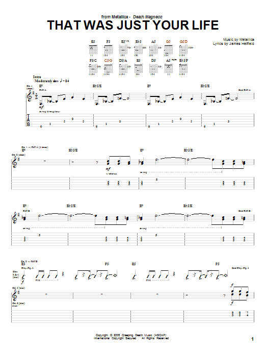 Download Metallica That Was Just Your Life Sheet Music and learn how to play Drums Transcription PDF digital score in minutes