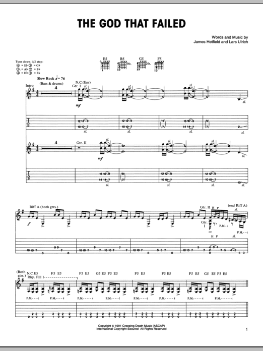 Download Metallica The God That Failed Sheet Music and learn how to play Lyrics & Chords PDF digital score in minutes