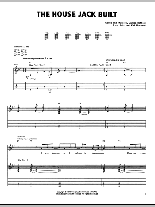 Download Metallica The House Jack Built Sheet Music and learn how to play Lyrics & Chords PDF digital score in minutes
