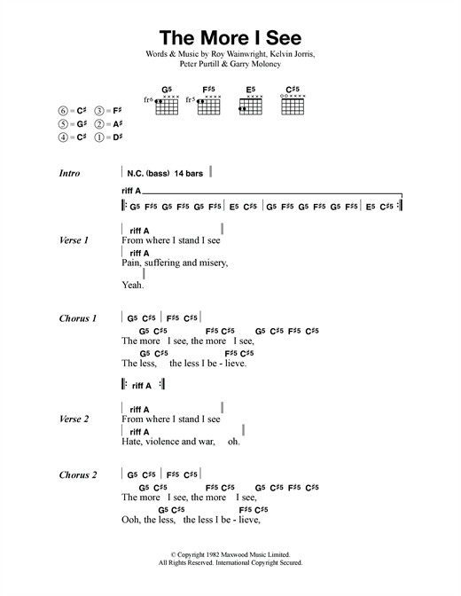 Download Metallica The More I See Sheet Music and learn how to play Lyrics & Chords PDF digital score in minutes