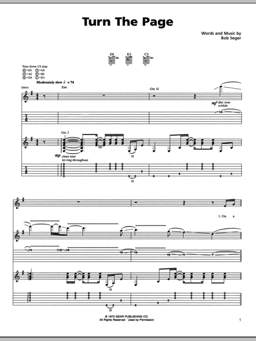 Download Metallica Turn The Page Sheet Music and learn how to play Lyrics & Chords PDF digital score in minutes