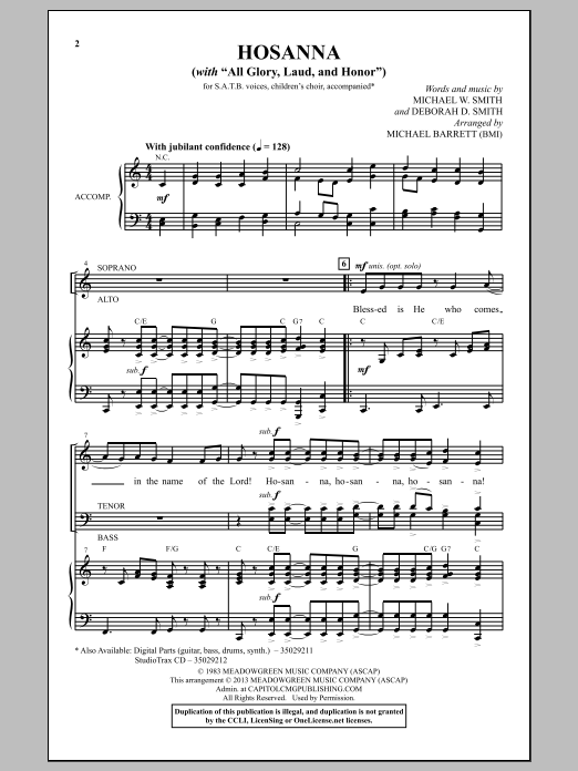 Download Michael Barrett All Glory, Laud And Honor Sheet Music and learn how to play SATB PDF digital score in minutes