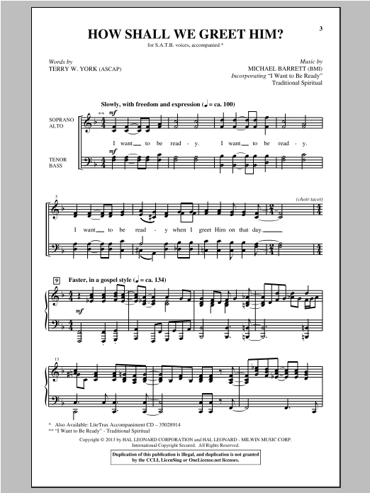 Download Michael Barrett How Shall We Greet Him? Sheet Music and learn how to play SATB PDF digital score in minutes