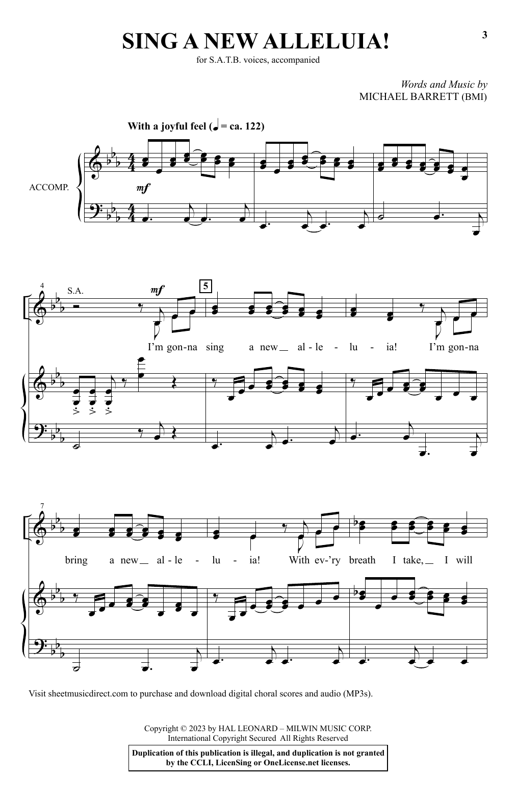 Download Michael Barrett Sing A New Alleluia! Sheet Music and learn how to play SATB Choir PDF digital score in minutes