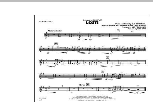 Download Michael Brown Lost! - 2nd Bb Trumpet Sheet Music and learn how to play Marching Band PDF digital score in minutes