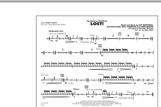 Download Michael Brown Lost! - Aux Percussion Sheet Music and learn how to play Marching Band PDF digital score in minutes