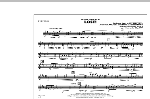 Download Michael Brown Lost! - Eb Alto Sax Sheet Music and learn how to play Marching Band PDF digital score in minutes