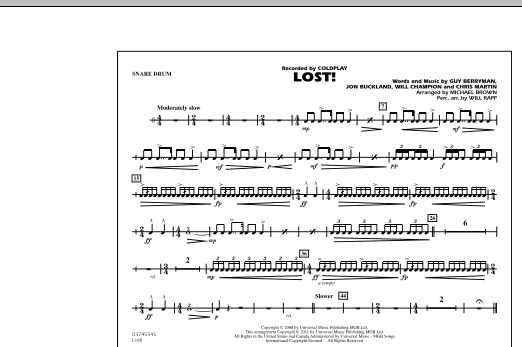 Download Michael Brown Lost! - Snare Drum Sheet Music and learn how to play Marching Band PDF digital score in minutes
