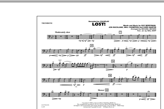 Download Michael Brown Lost! - Trombone Sheet Music and learn how to play Marching Band PDF digital score in minutes