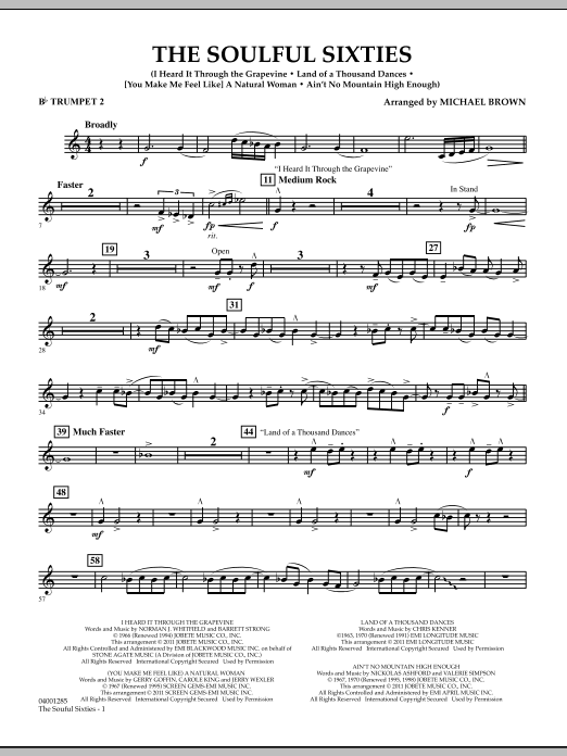 Download Michael Brown The Soulful Sixties - Bb Trumpet 2 Sheet Music and learn how to play Concert Band PDF digital score in minutes