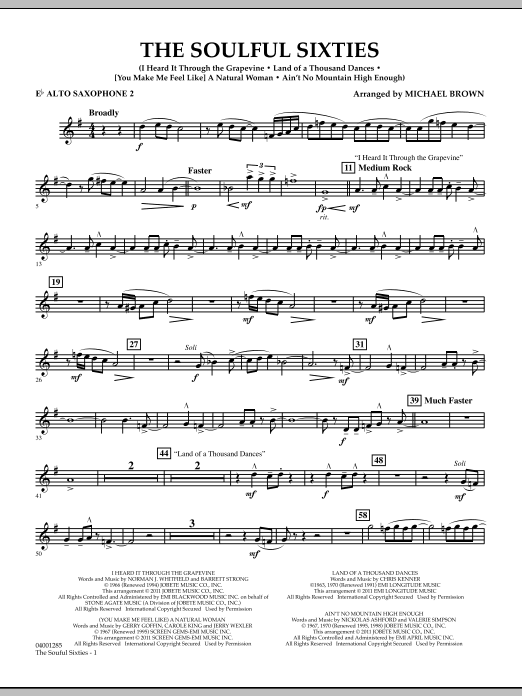 Download Michael Brown The Soulful Sixties - Eb Alto Saxophone 2 Sheet Music and learn how to play Concert Band PDF digital score in minutes