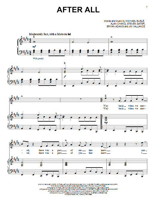 Download Michael Buble After All Sheet Music and learn how to play Piano, Vocal & Guitar (Right-Hand Melody) PDF digital score in minutes