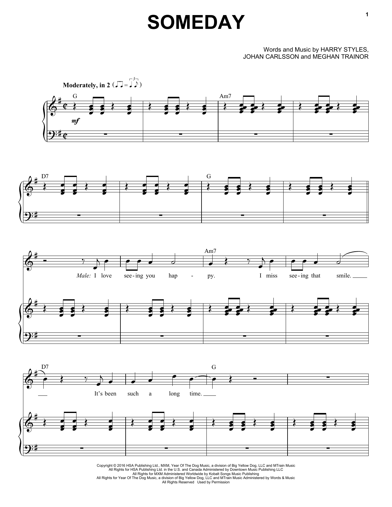 Download Michael Buble Someday (feat. Meghan Trainor) Sheet Music and learn how to play Piano & Vocal PDF digital score in minutes