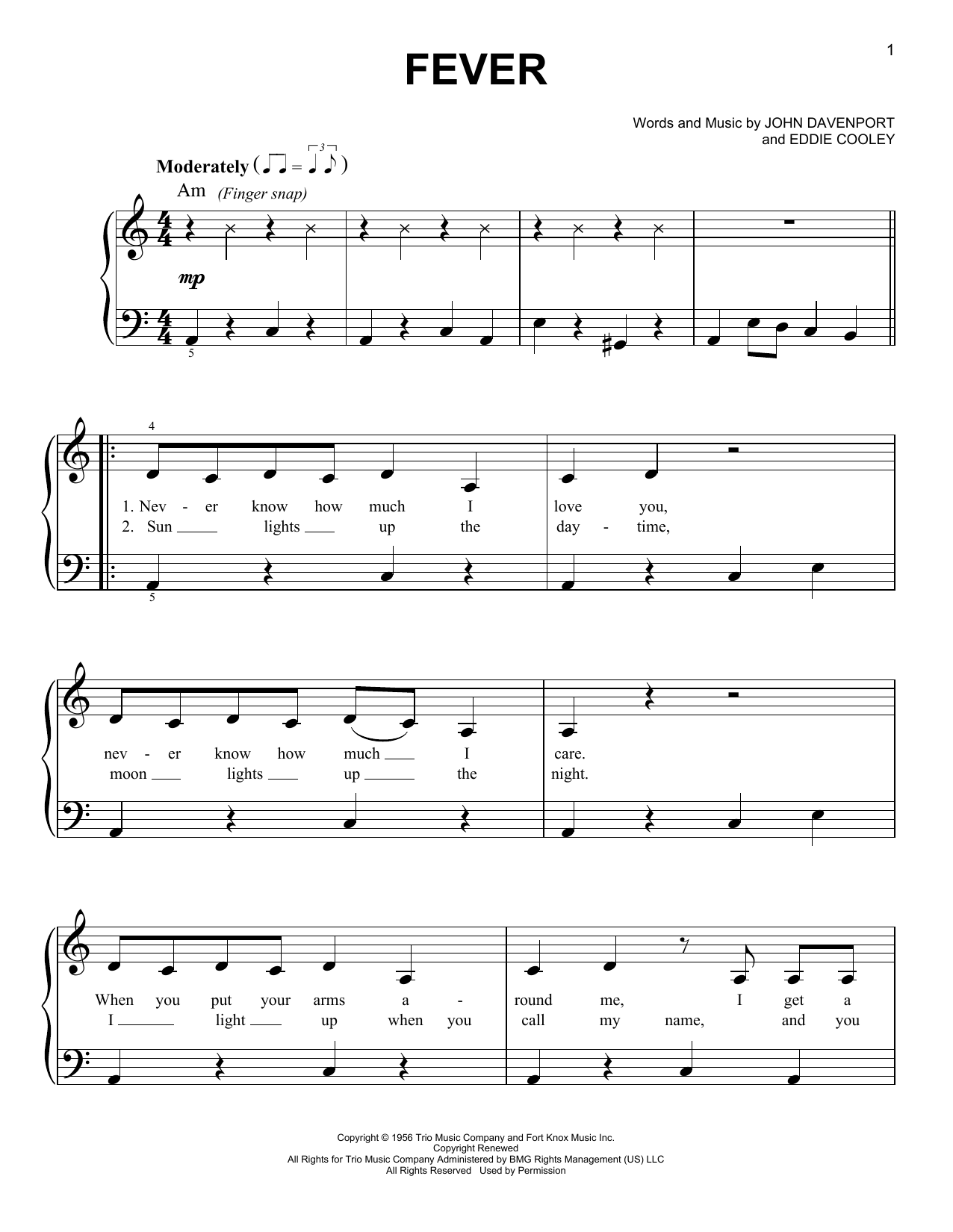 Download Michael Buble Fever Sheet Music and learn how to play Easy Piano PDF digital score in minutes