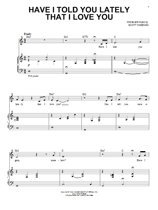 Download Michael Buble Have I Told You Lately That I Love You? Sheet Music and learn how to play Piano, Vocal & Guitar (Right-Hand Melody) PDF digital score in minutes
