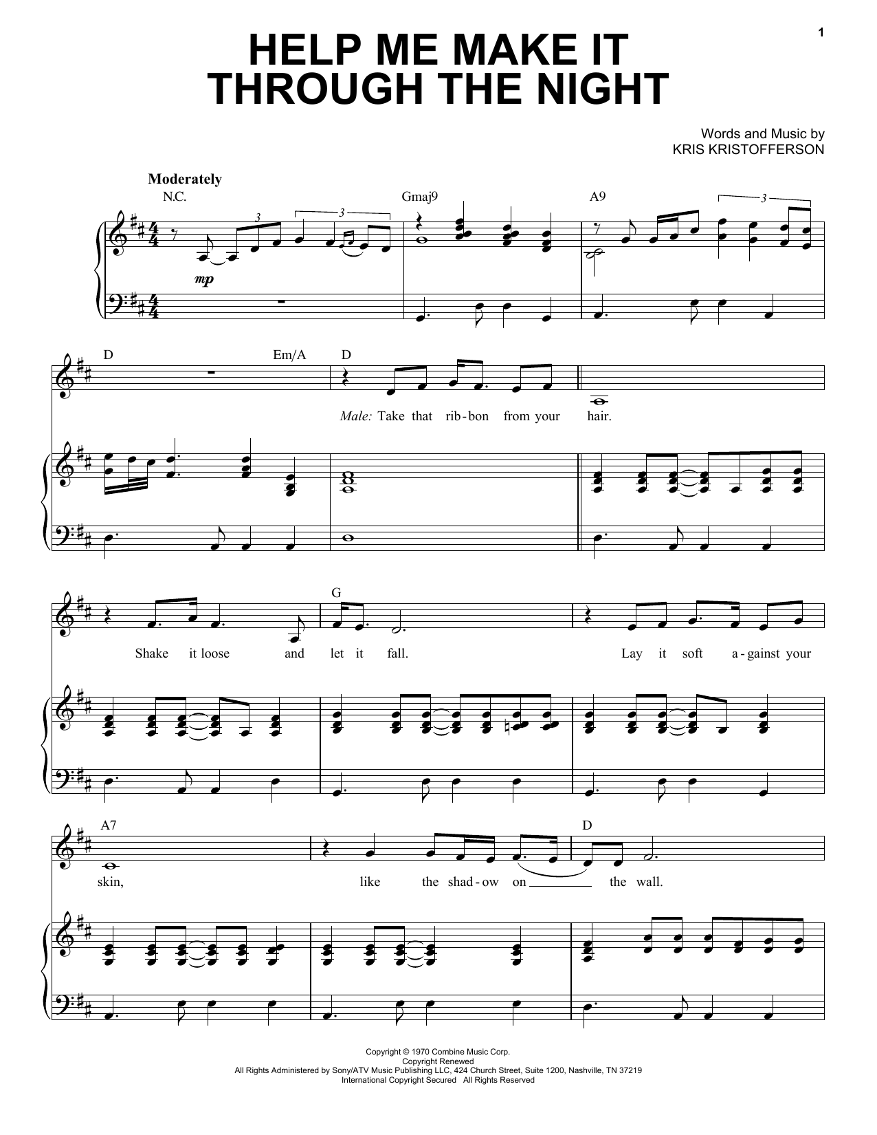Download Michael Bublé Help Me Make It Through the Night (feat. Loren Allred) Sheet Music and learn how to play Piano & Vocal PDF digital score in minutes