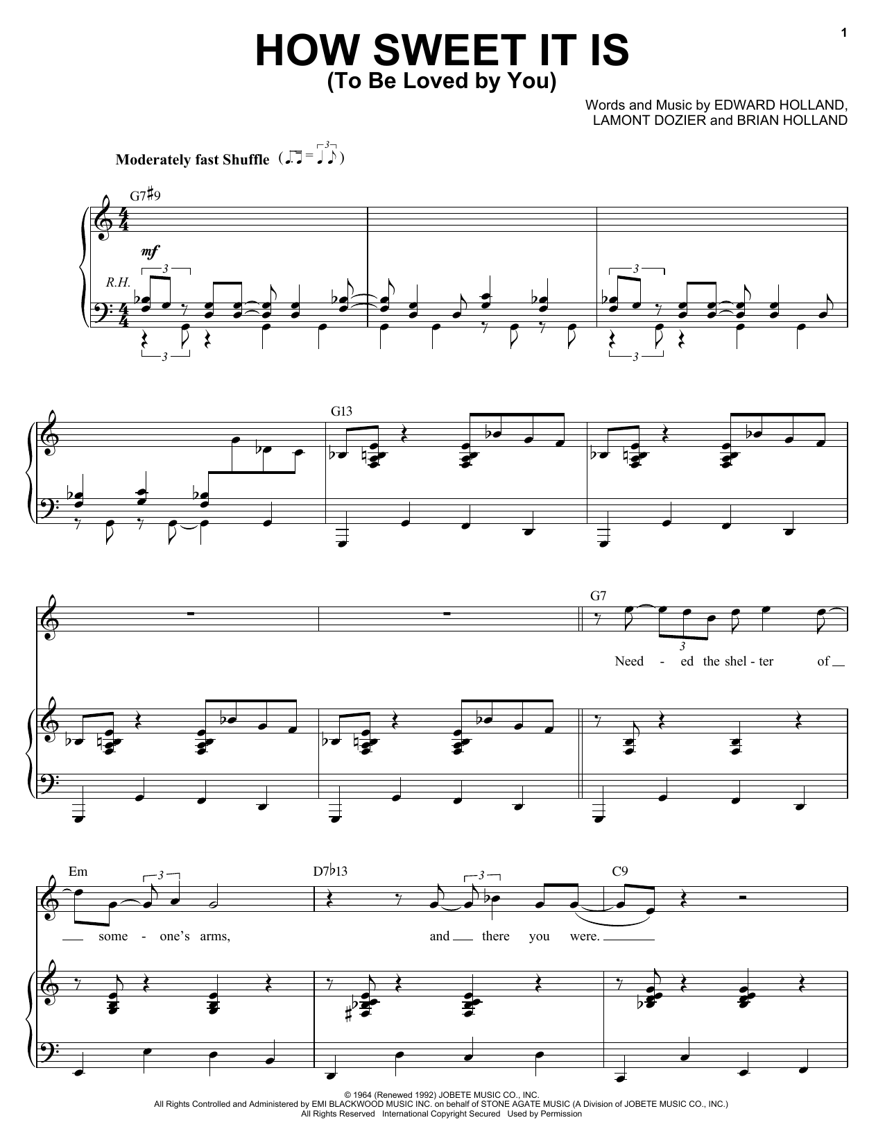 Download Michael Buble How Sweet It Is (To Be Loved By You) Sheet Music and learn how to play Piano & Vocal PDF digital score in minutes
