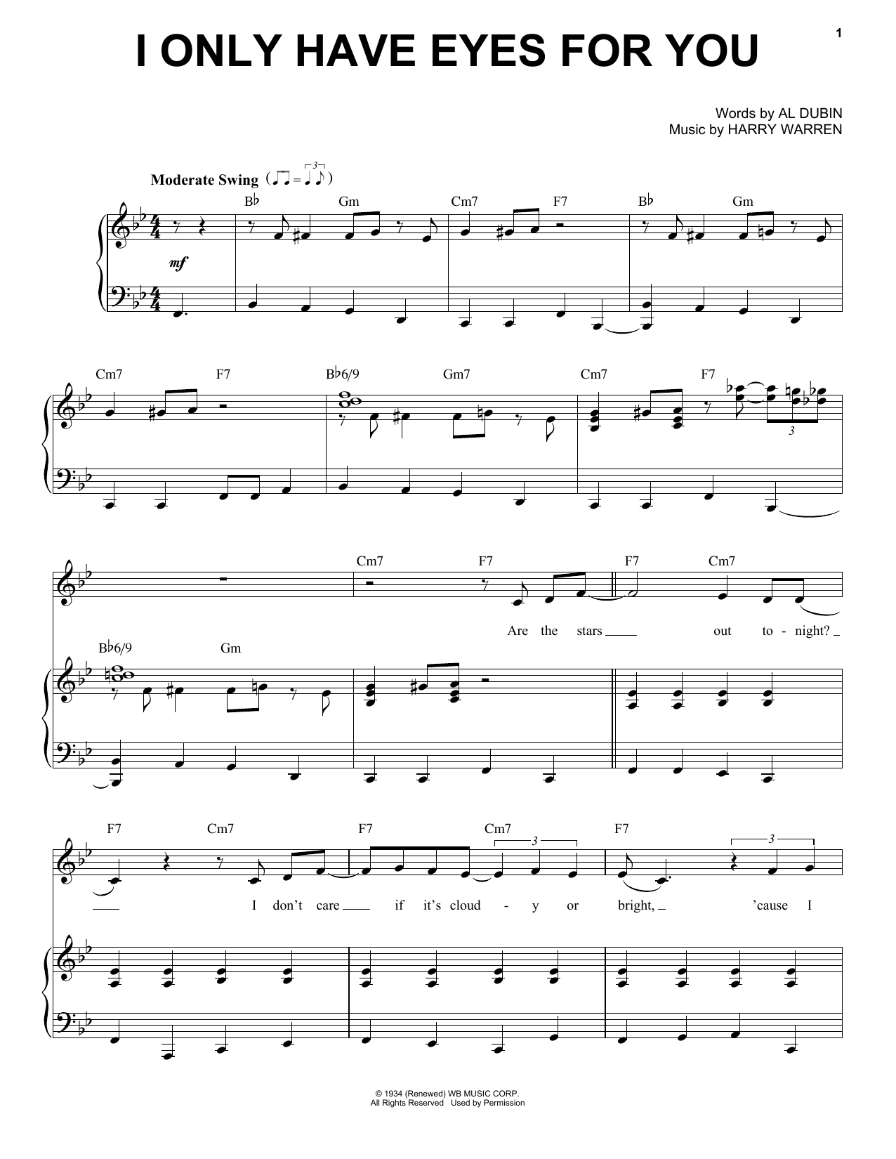 Download Michael Bublé I Only Have Eyes For You Sheet Music and learn how to play Piano & Vocal PDF digital score in minutes