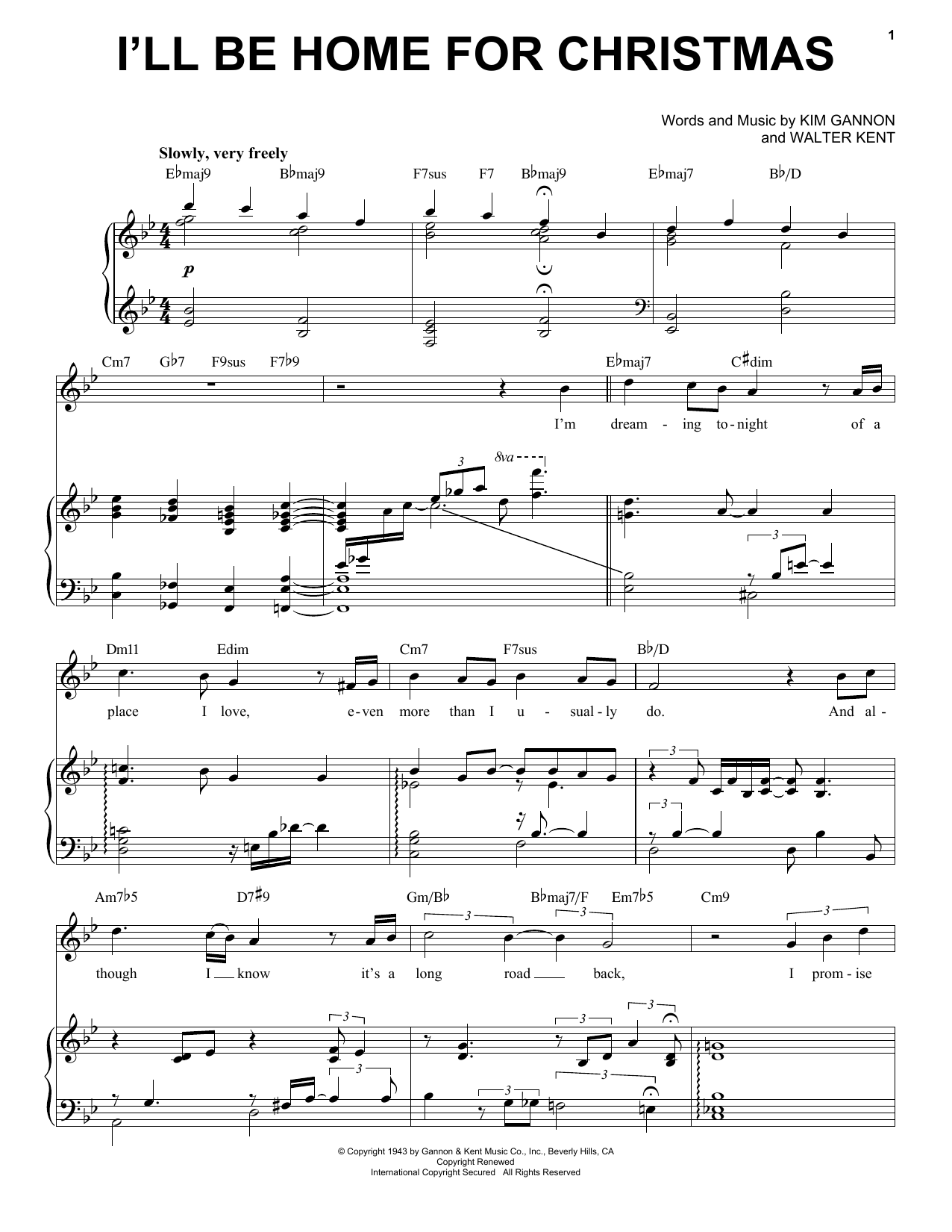 Download Michael Buble I'll Be Home For Christmas Sheet Music and learn how to play Piano, Vocal & Guitar (Right-Hand Melody) PDF digital score in minutes