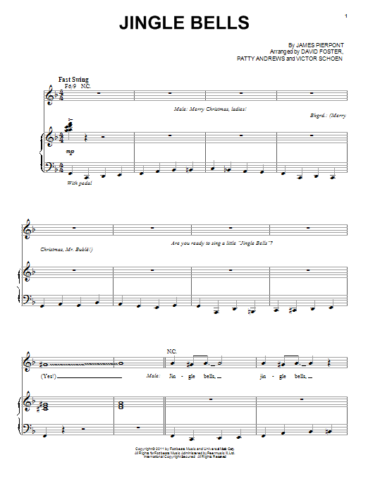 Download Michael Bublé Jingle Bells Sheet Music and learn how to play Voice PDF digital score in minutes