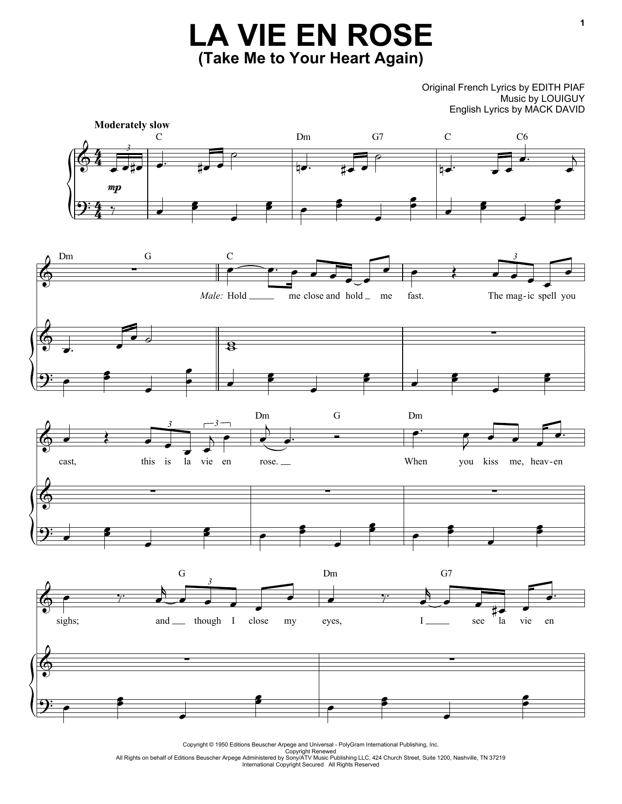 Download Michael Bublé La vie en rose (feat. Cécile McLorin Salvant) Sheet Music and learn how to play Piano & Vocal PDF digital score in minutes