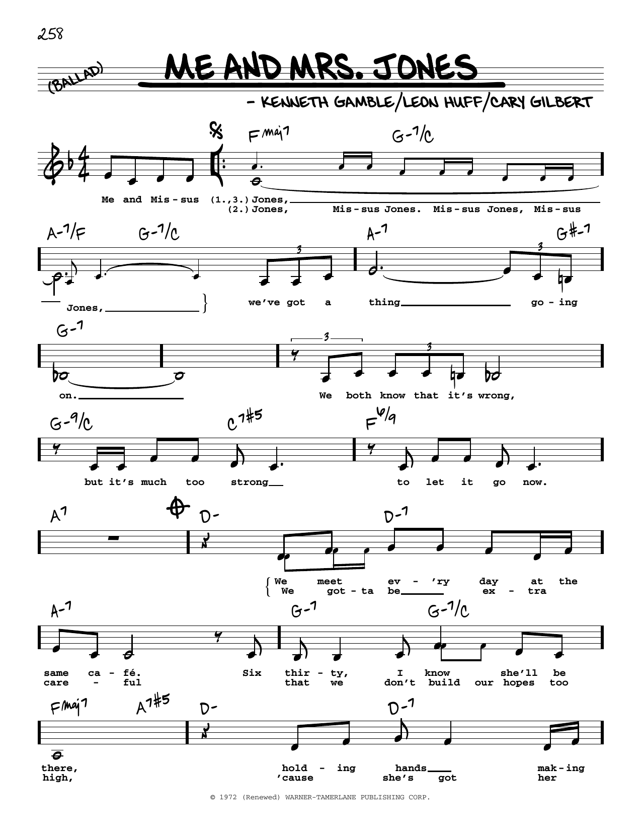 Download Michael Buble Me And Mrs. Jones (Low Voice) Sheet Music and learn how to play Real Book – Melody, Lyrics & Chords PDF digital score in minutes