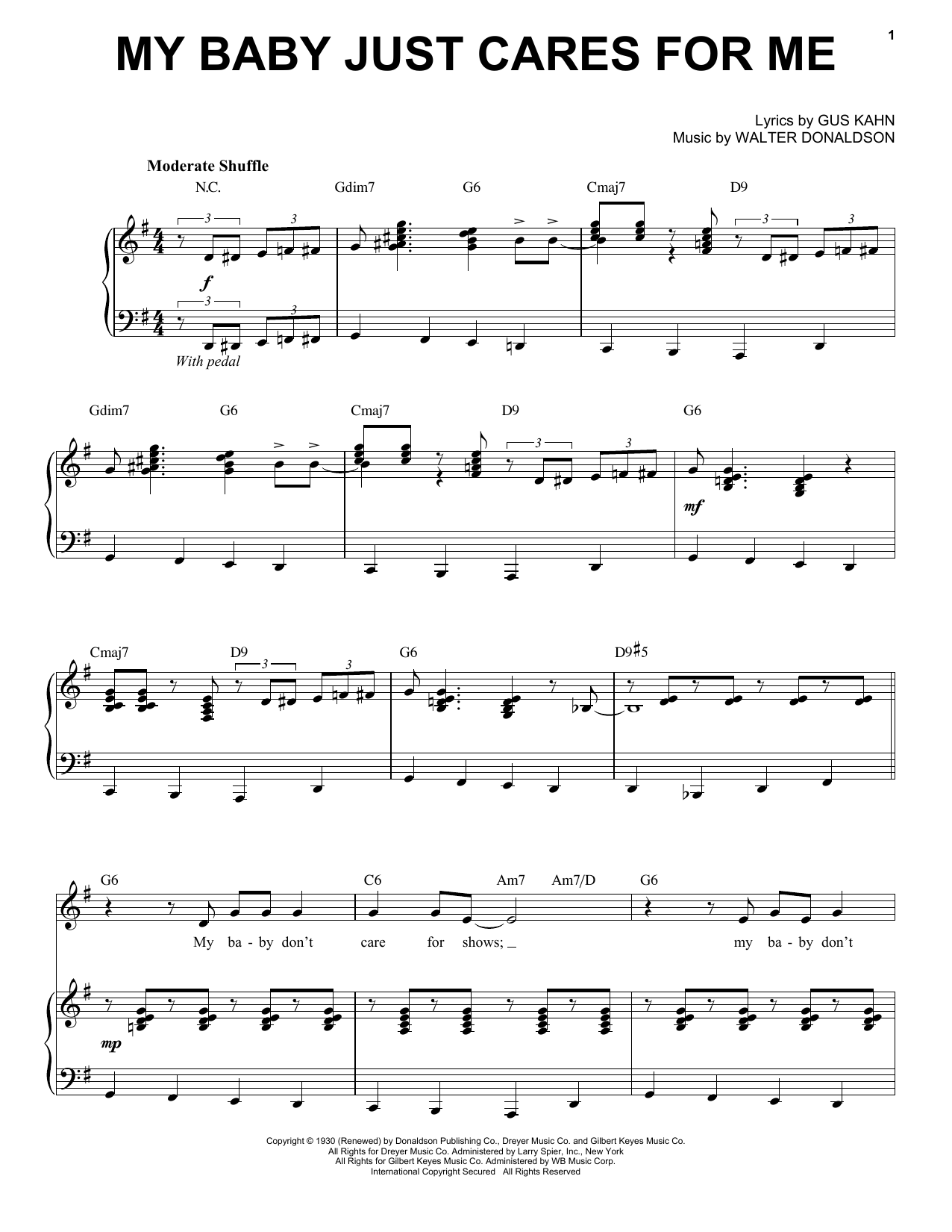 Download Michael Buble My Baby Just Cares For Me Sheet Music and learn how to play Piano & Vocal PDF digital score in minutes
