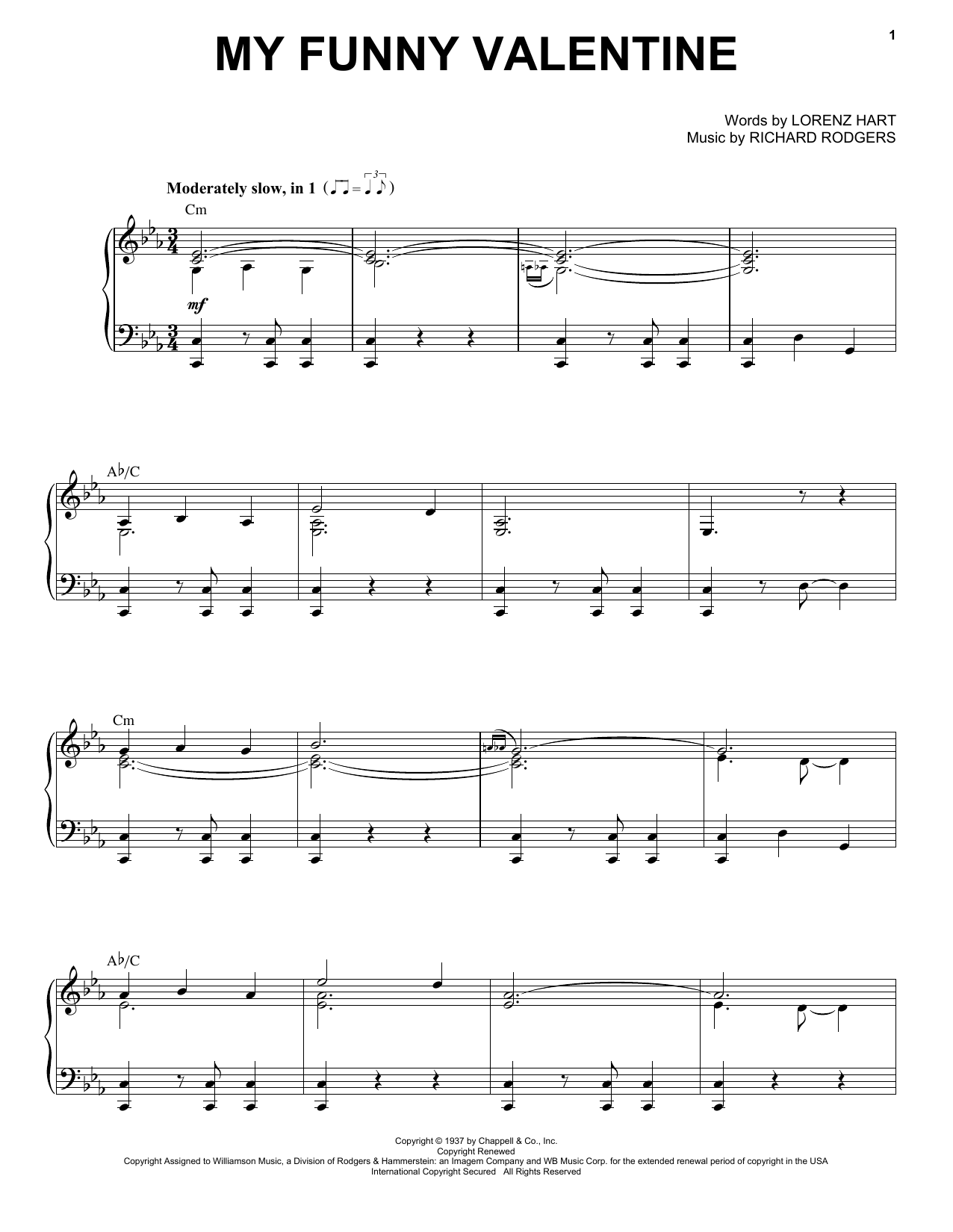 Download Michael Bublé My Funny Valentine Sheet Music and learn how to play Piano & Vocal PDF digital score in minutes