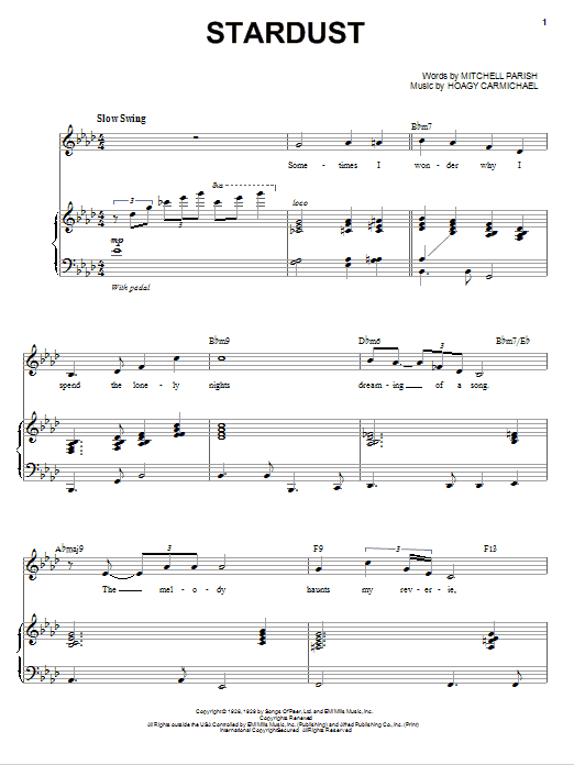 Download Michael Buble Stardust Sheet Music and learn how to play Piano, Vocal & Guitar (Right-Hand Melody) PDF digital score in minutes