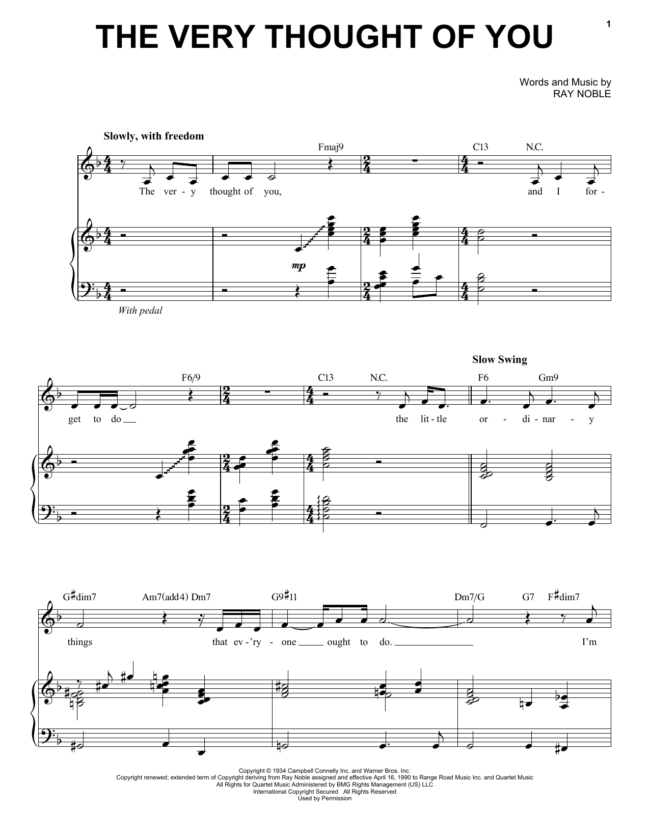 Download Michael Buble The Very Thought Of You Sheet Music and learn how to play Piano & Vocal PDF digital score in minutes