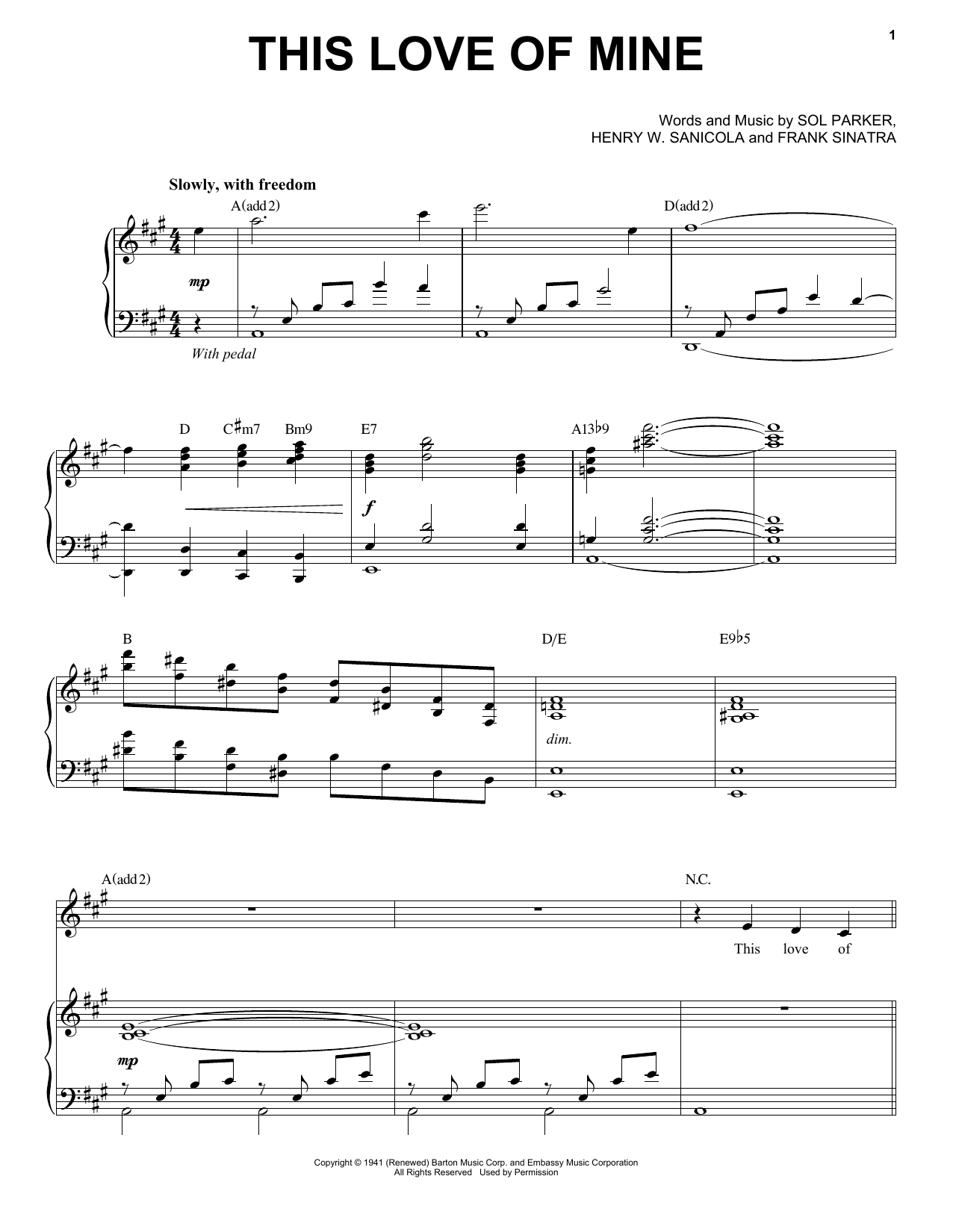 Download Michael Buble This Love Of Mine Sheet Music and learn how to play Piano & Vocal PDF digital score in minutes