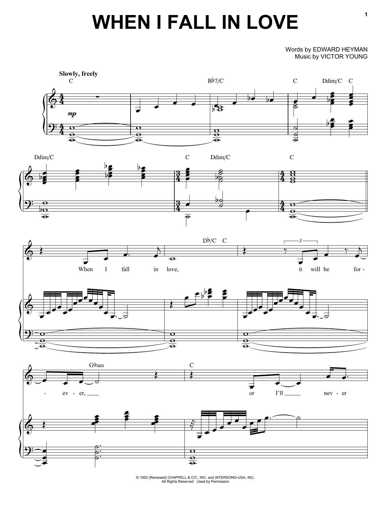 Download Michael Bublé When I Fall In Love Sheet Music and learn how to play Piano & Vocal PDF digital score in minutes