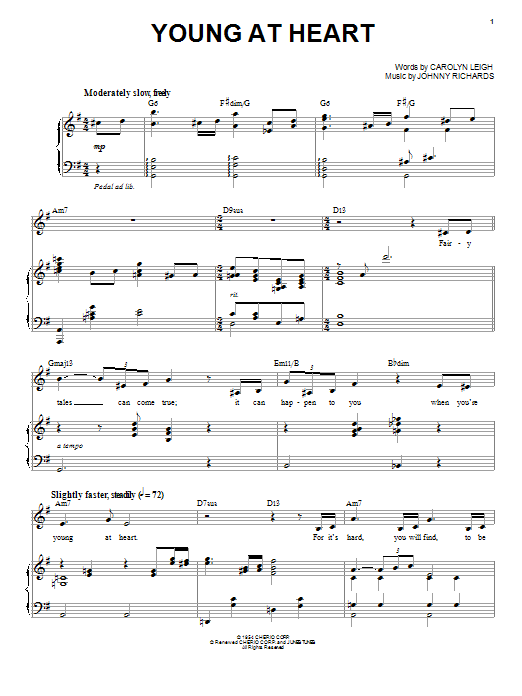 Download Michael Buble Young At Heart Sheet Music and learn how to play Piano, Vocal & Guitar (Right-Hand Melody) PDF digital score in minutes