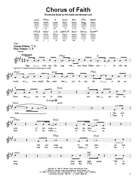 Download Michael Card Chorus Of Faith Sheet Music and learn how to play Easy Guitar PDF digital score in minutes