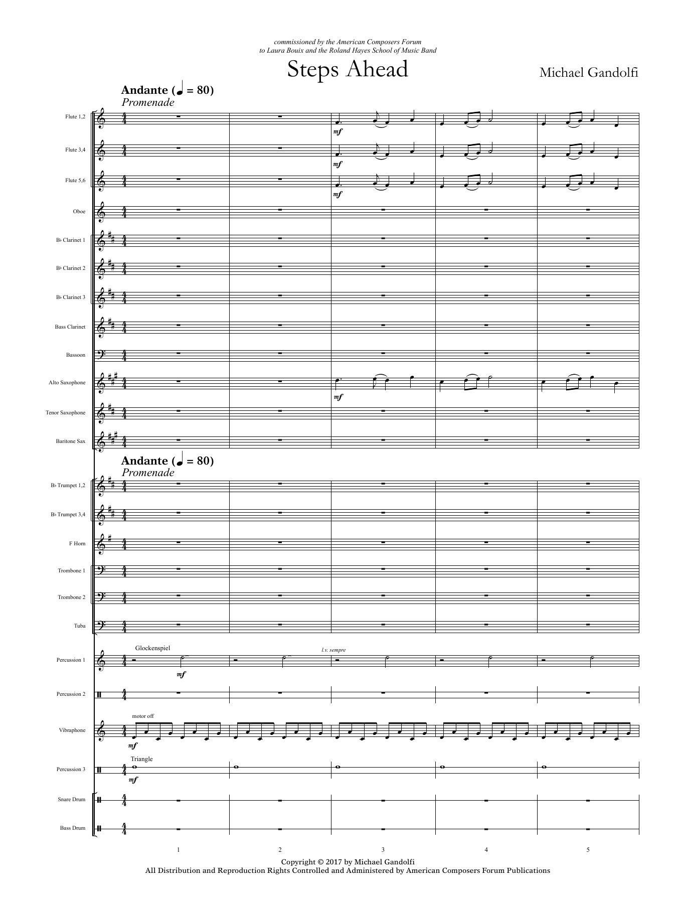Download Michael Gandolfi Steps Ahead - Full Score Sheet Music and learn how to play Concert Band PDF digital score in minutes