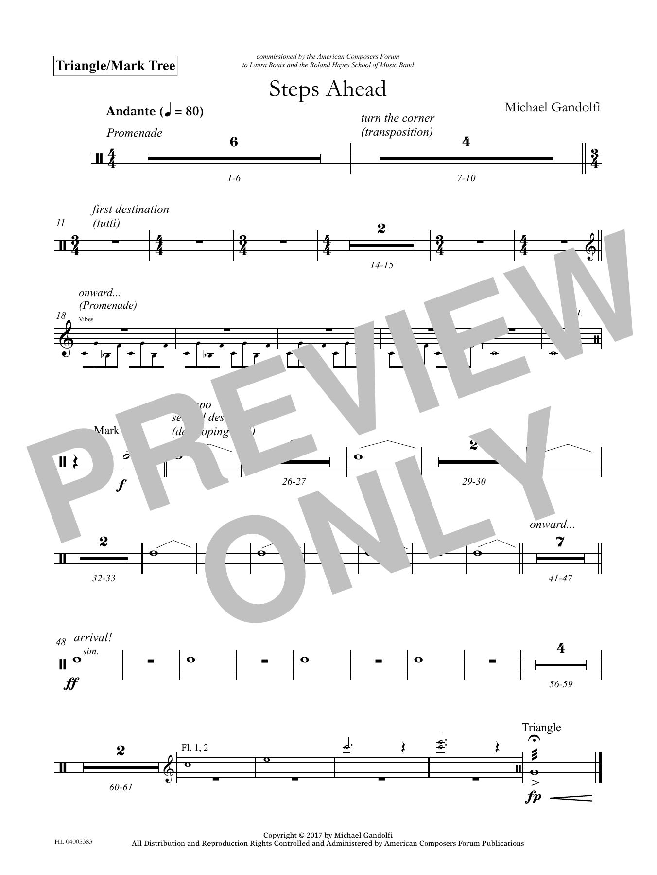 Download Michael Gandolfi Steps Ahead - Triangle Sheet Music and learn how to play Concert Band PDF digital score in minutes