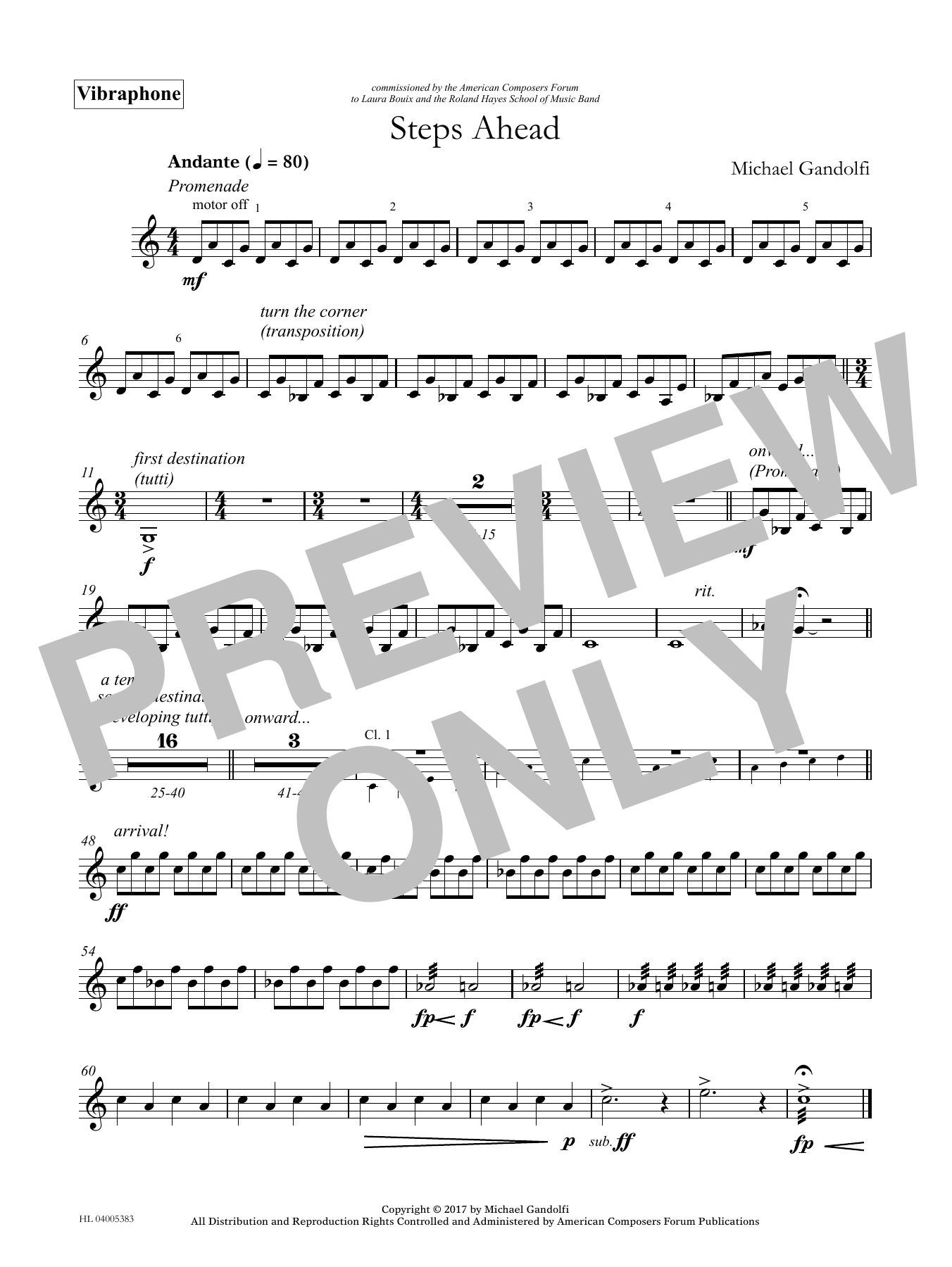 Download Michael Gandolfi Steps Ahead - Vibraphone Sheet Music and learn how to play Concert Band PDF digital score in minutes