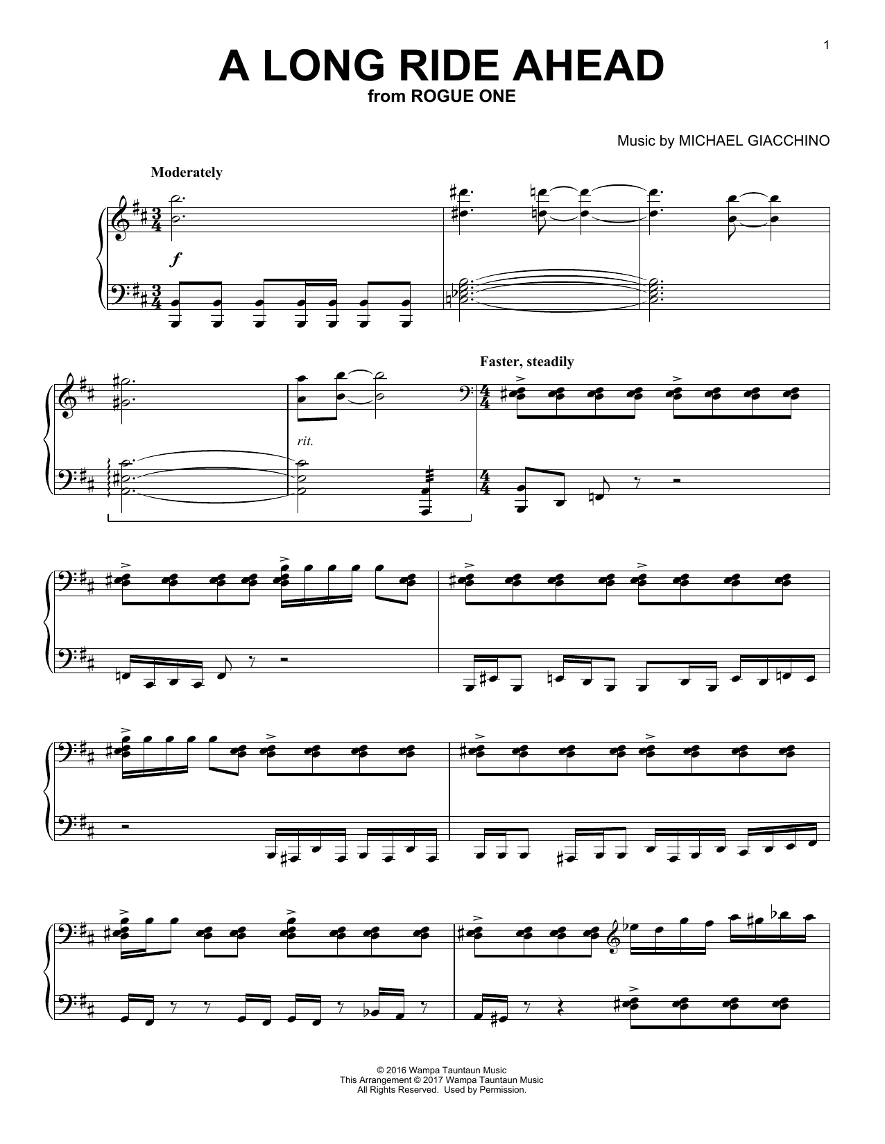 Download Michael Giacchino A Long Ride Ahead Sheet Music and learn how to play Easy Piano PDF digital score in minutes
