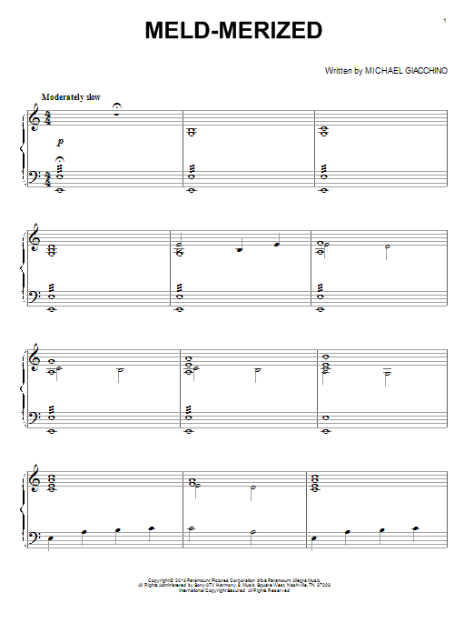 Download Michael Giacchino Meld-Merized Sheet Music and learn how to play Piano PDF digital score in minutes