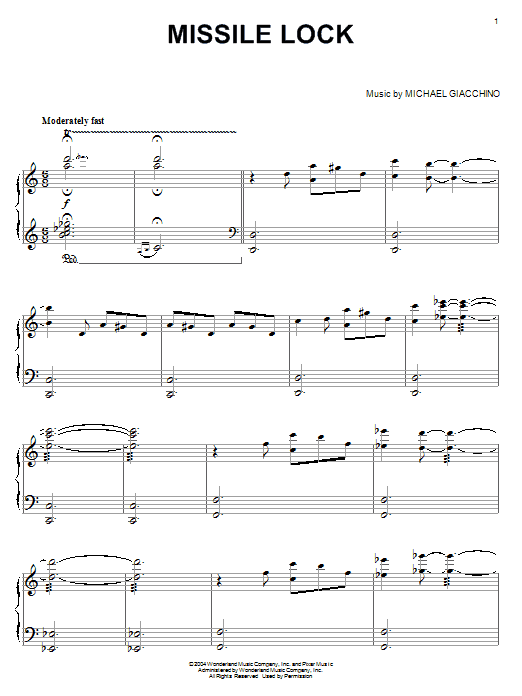 Download Michael Giacchino Missile Lock (from The Incredibles) Sheet Music and learn how to play Piano PDF digital score in minutes