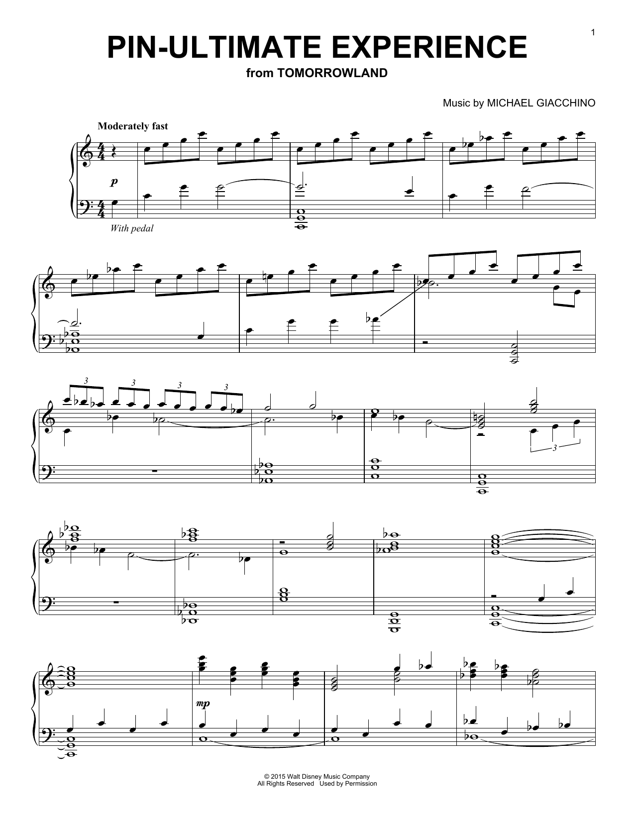 Download Michael Giacchino Pin-Ultimate Experience Sheet Music and learn how to play Piano PDF digital score in minutes