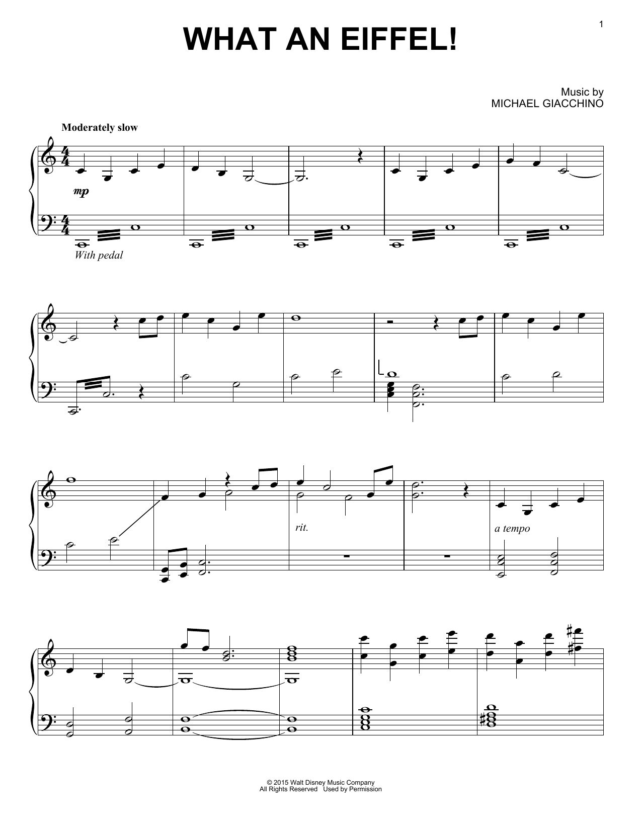 Download Michael Giacchino What An Eiffel! Sheet Music and learn how to play Piano PDF digital score in minutes
