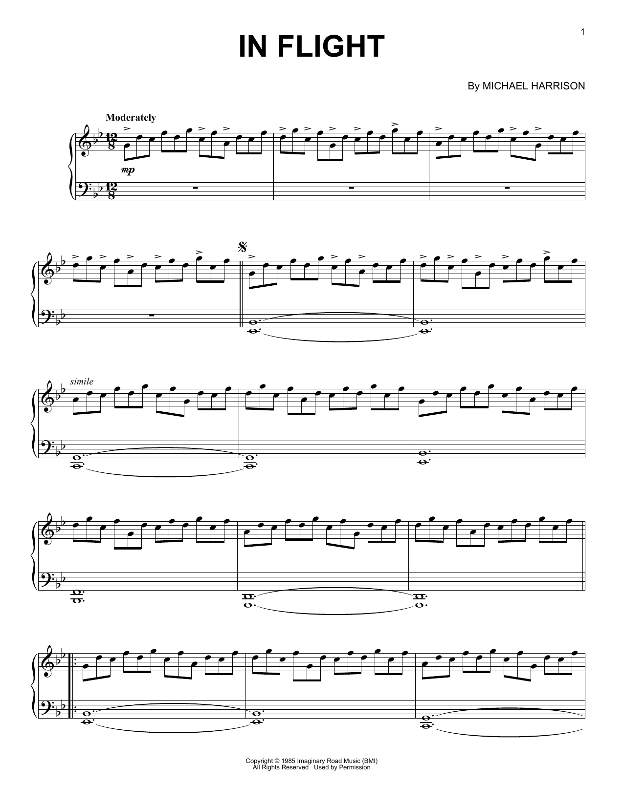 Download Michael Harrison In Flight Sheet Music and learn how to play Piano Solo PDF digital score in minutes