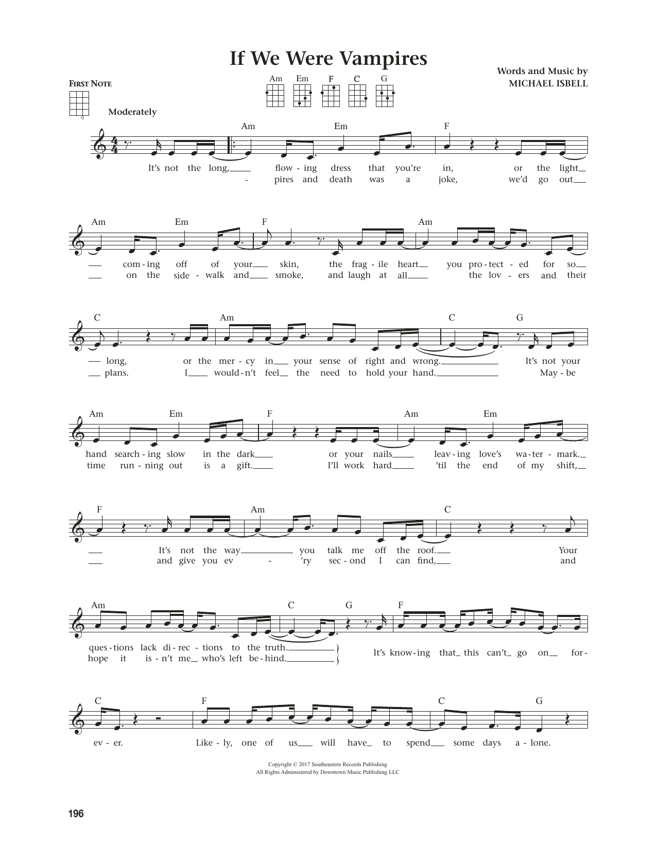 Download Michael Isbell If We Were Vampires (from The Daily Ukulele) (arr. Jim Beloff) Sheet Music and learn how to play Ukulele PDF digital score in minutes