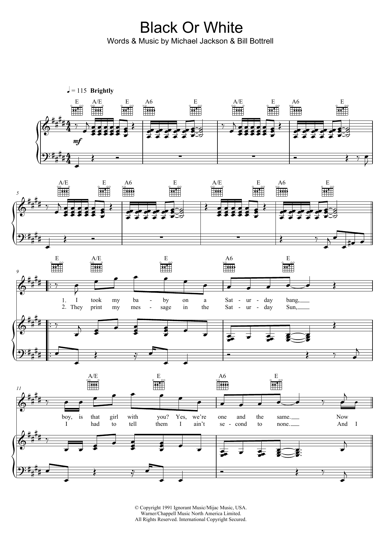 Download Michael Jackson Black Or White Sheet Music and learn how to play Ukulele PDF digital score in minutes