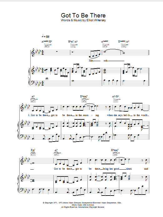 Download Michael Jackson Got To Be There Sheet Music and learn how to play Piano, Vocal & Guitar (Right-Hand Melody) PDF digital score in minutes