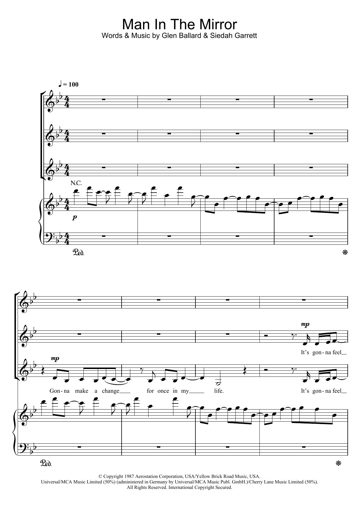 Download Michael Jackson Man In The Mirror Sheet Music and learn how to play SATB PDF digital score in minutes