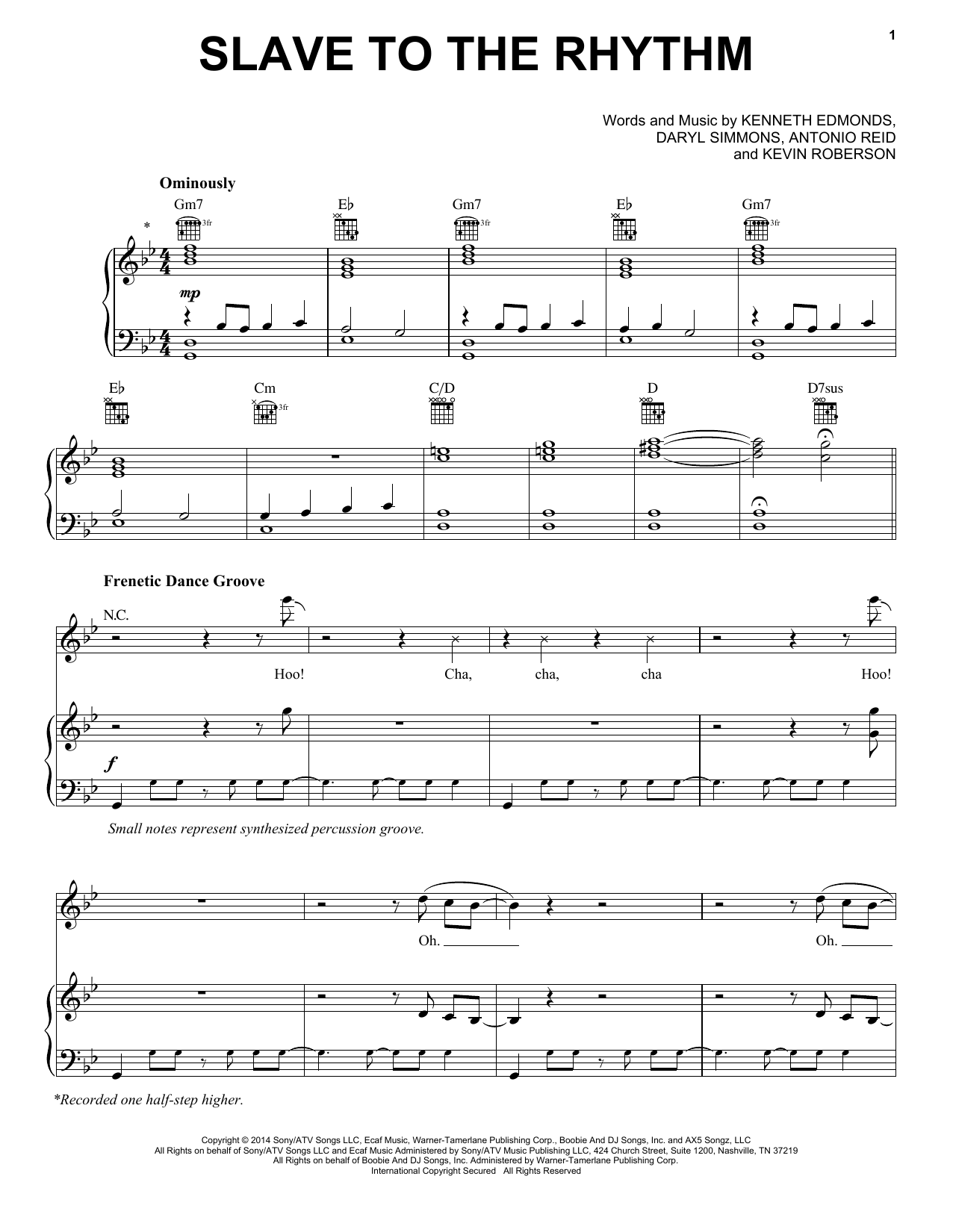 Download Michael Jackson Slave To The Rhythm Sheet Music and learn how to play Piano, Vocal & Guitar (Right-Hand Melody) PDF digital score in minutes